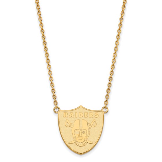 Gold-Plated Sterling Silver Oakland Raiders Pendant Necklace Gold-Plated Sterling Silver Oakland Raiders Pendant Necklace